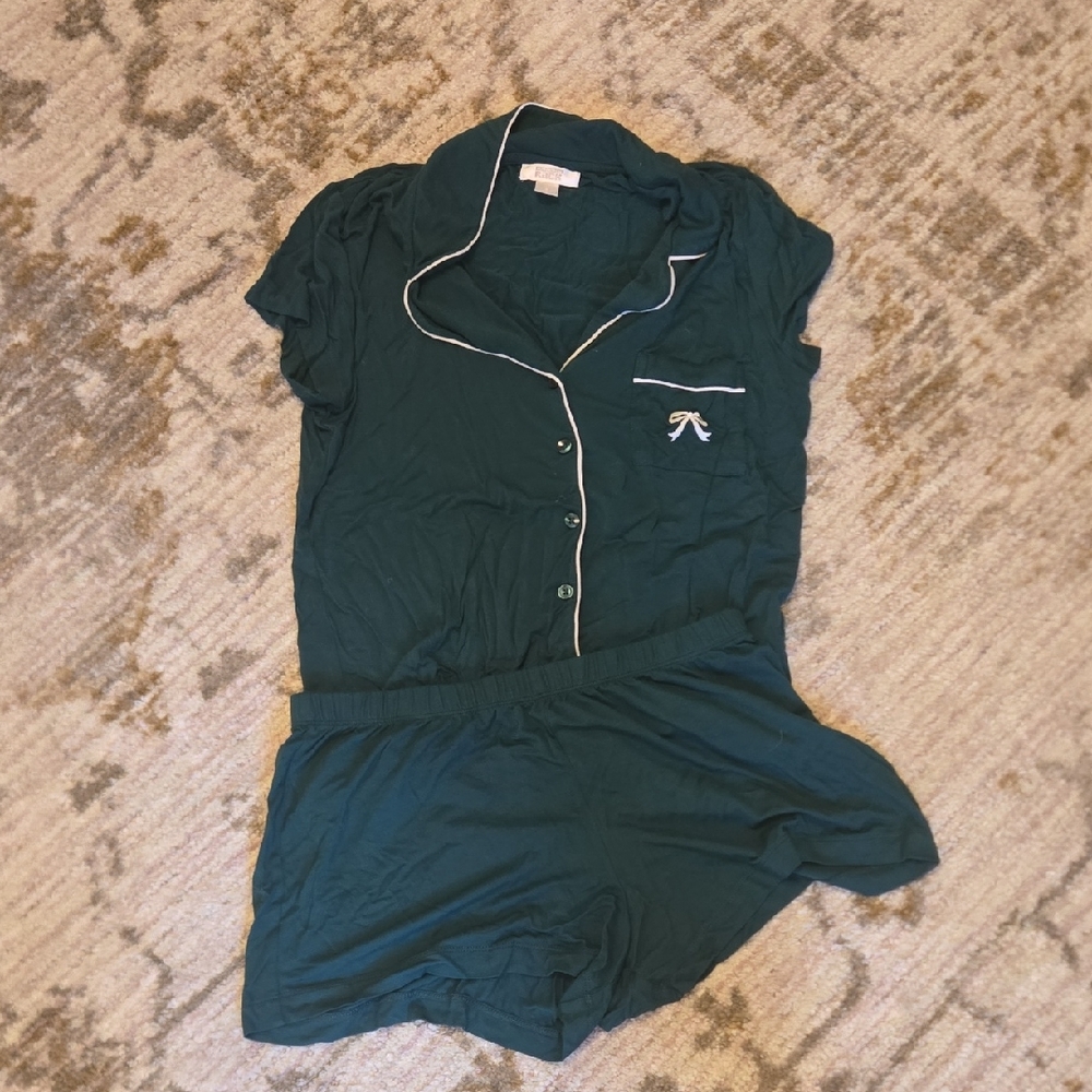 Nordstrom Rack Green Short Sleeve Pajama Set